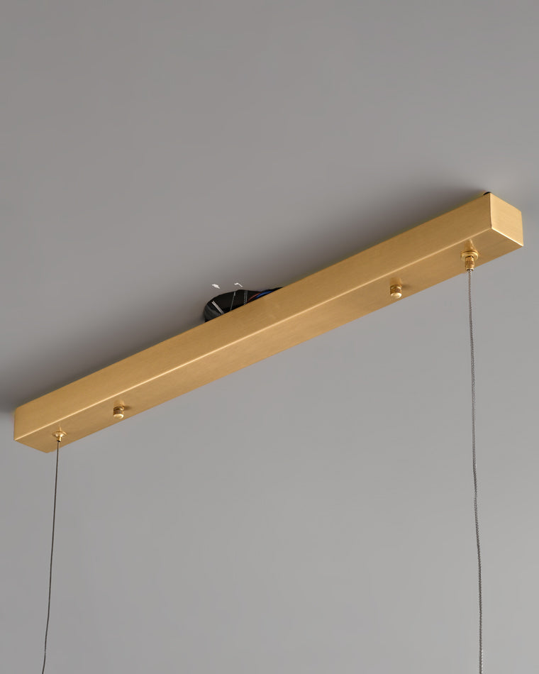 WOMO Linearer Kronleuchter aus bernsteinfarbenem/rauchfarbenem Glas - WM2221