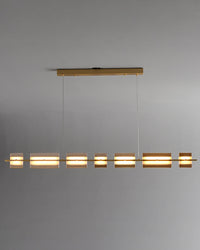 WOMO Linear Chandelier made of Amber/Smoked Glass - WM2221
