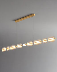 WOMO Linear Chandelier made of Amber/Smoked Glass - WM2221