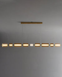 WOMO Linear Chandelier made of Amber/Smoked Glass - WM2221