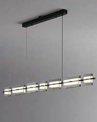 WOMO Linear Chandelier made of Amber/Smoked Glass - WM2221