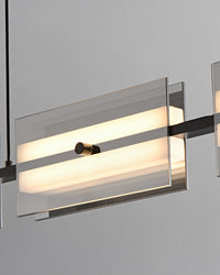 WOMO Linear Chandelier made of Amber/Smoked Glass - WM2221