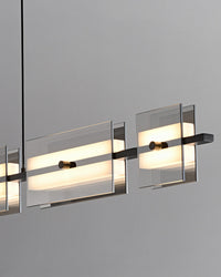 WOMO Linear Chandelier made of Amber/Smoked Glass - WM2221