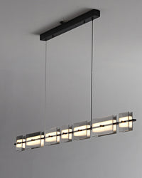 WOMO Linear Chandelier made of Amber/Smoked Glass - WM2221