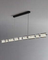 WOMO Linear Chandelier made of Amber/Smoked Glass - WM2221