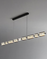 WOMO Linear Chandelier made of Amber/Smoked Glass - WM2221
