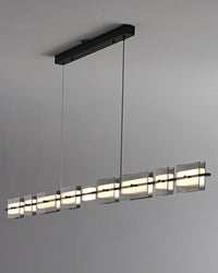 WOMO Linear Chandelier made of Amber/Smoked Glass - WM2221