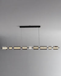 WOMO Linear Chandelier made of Amber/Smoked Glass - WM2221