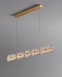 WOMO Linear Chandelier made of Amber/Smoked Glass - WM2221