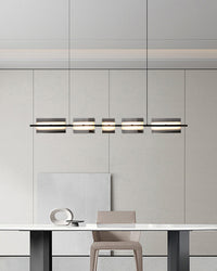 WOMO Linear Chandelier made of Amber/Smoked Glass - WM2221