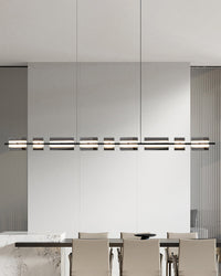 WOMO Linear Chandelier made of Amber/Smoked Glass - WM2221