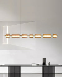 WOMO Linear Chandelier made of Amber/Smoked Glass - WM2221