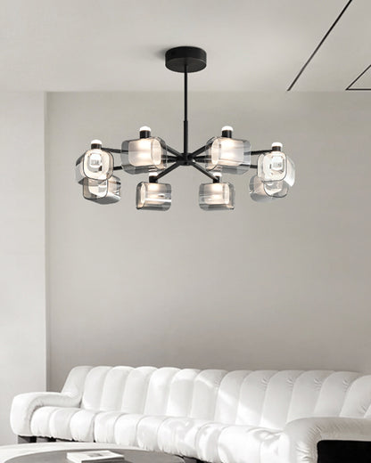 WOMO Hollow Rectangular Glass Chandelier-WM2223