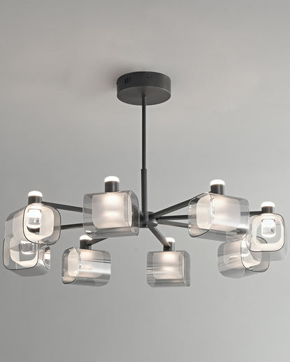 WOMO Hollow Rectangular Glass Chandelier-WM2223