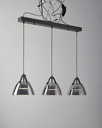 Suspension 3 lampes en verre fumé WOMO - WM2238