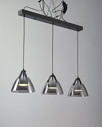Suspension 3 lampes en verre fumé WOMO - WM2238