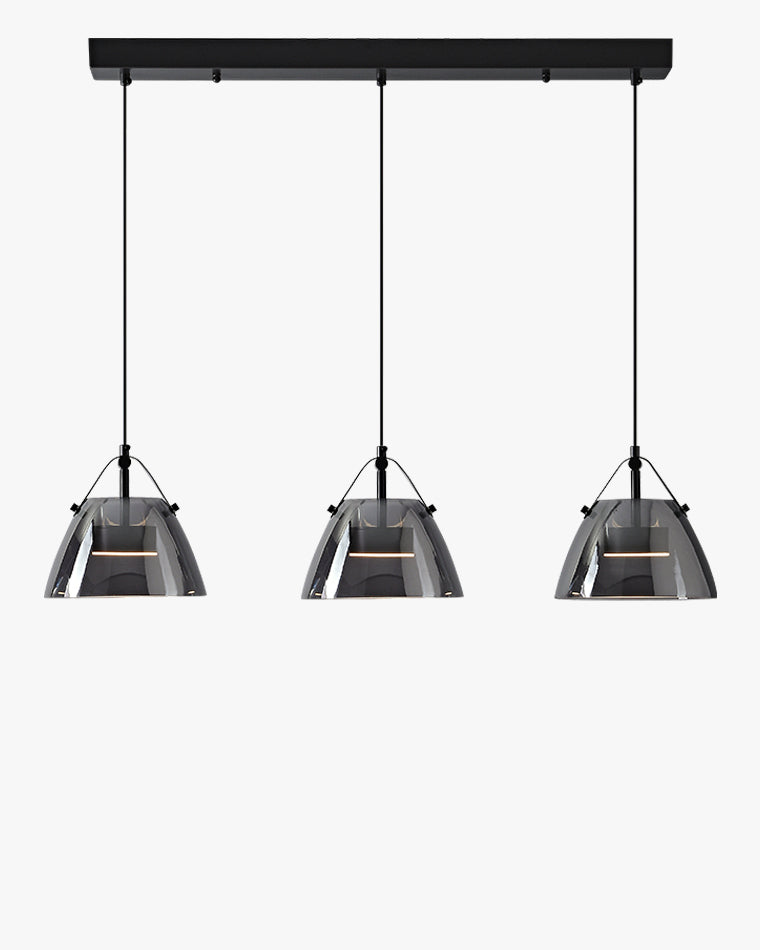 WOMO 3-flammige Pendelleuchte aus Rauchglas - WM2238