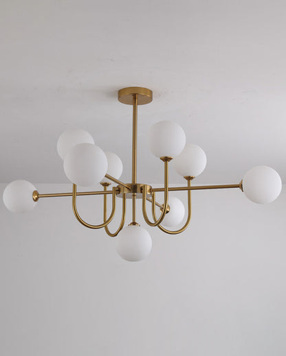 WOMO Glass Globe Brass Arm Chandelier-WM2255