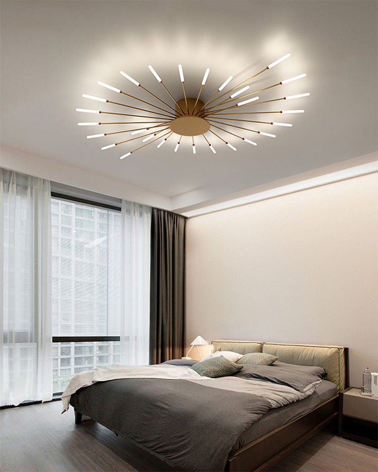 WOMO Unusual LED Ceiling Light Black Metal Large Living Room Modern-WM1000