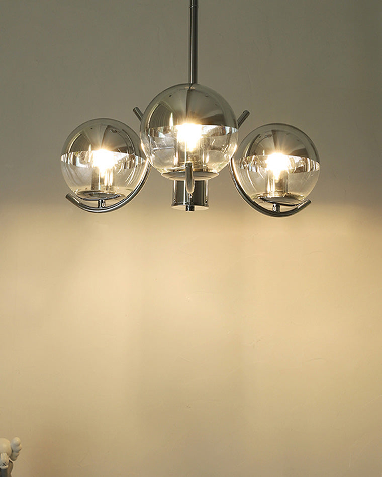 WOMO Glaskugel Kronleuchter Chrom Bauhausstil-WM2306