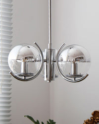 WOMO Glass Orb Chandelier Chrome Bauhaus Style-WM2306