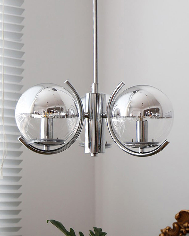 WOMO Glaskugel Kronleuchter Chrom Bauhausstil-WM2306