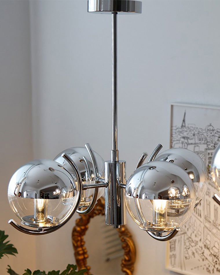 WOMO Glaskugel Kronleuchter Chrom Bauhausstil-WM2306