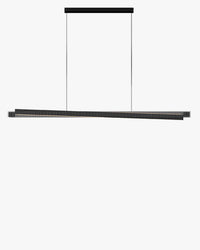 WOMO Linear Pendant Light in Black Ribbed Glass - WM2310