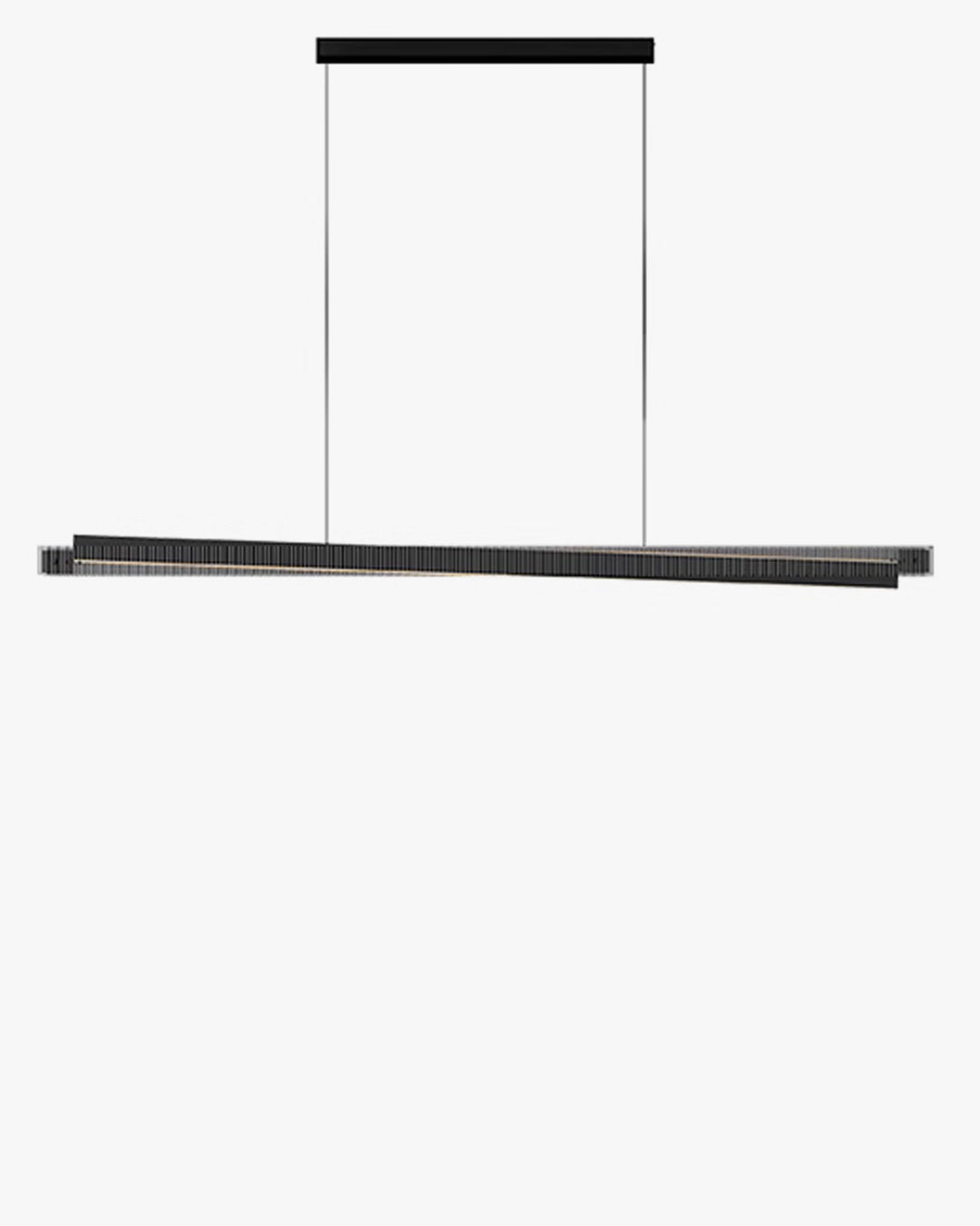 WOMO Linear Pendant Light in Black Ribbed Glass - WM2310