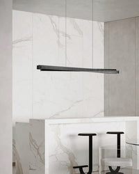 WOMO Linear Pendant Light in Black Ribbed Glass - WM2310