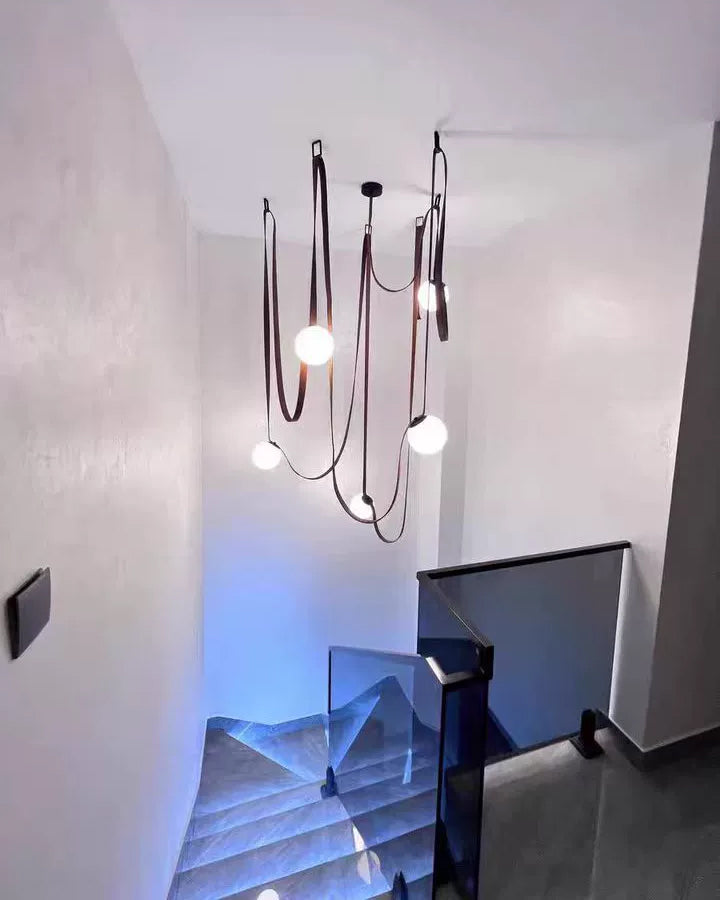 WOMO Globe Leather Chandelier-WM2311