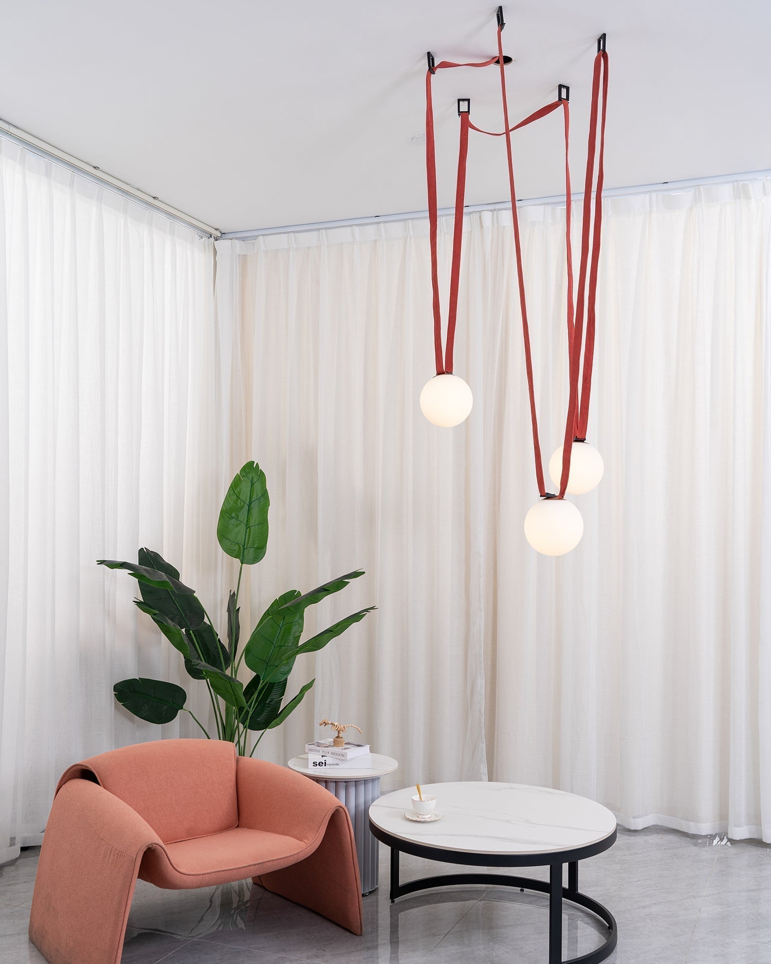 WOMO Globe Leather Chandelier-WM2311