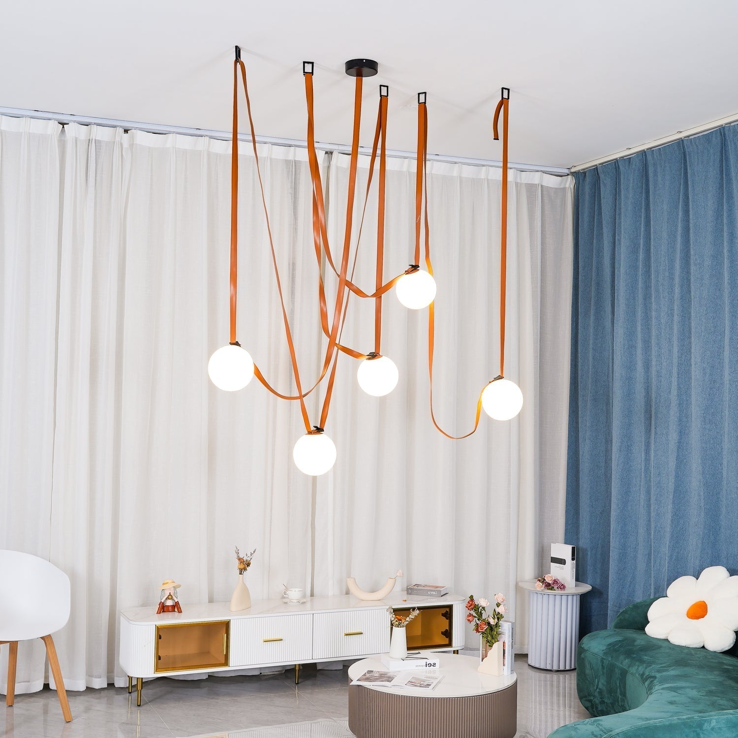 WOMO Globe Leather Chandelier-WM2311