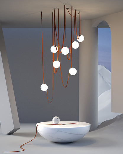 WOMO Globe Leather Pendant Light-WM2311
