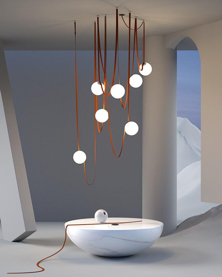 WOMO Globe Leather Chandelier-WM2311