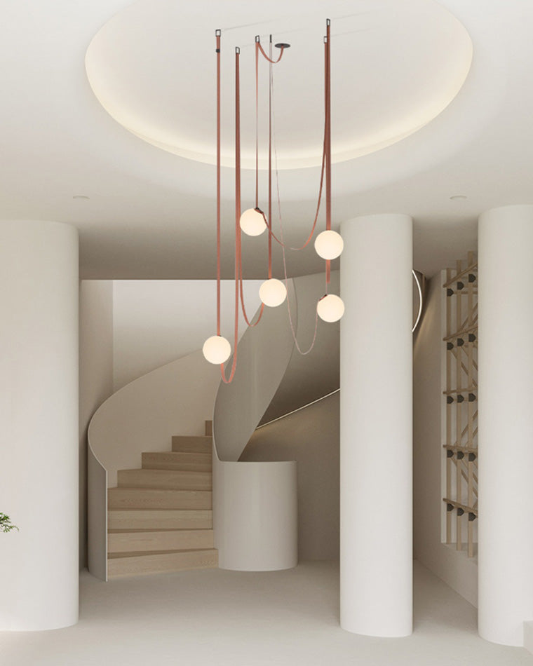 WOMO Globe Leather Chandelier-WM2311