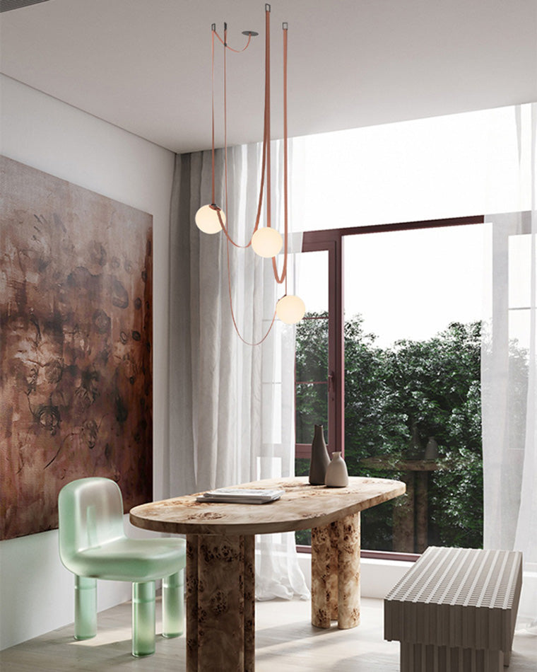 WOMO Globe Leather Chandelier-WM2311