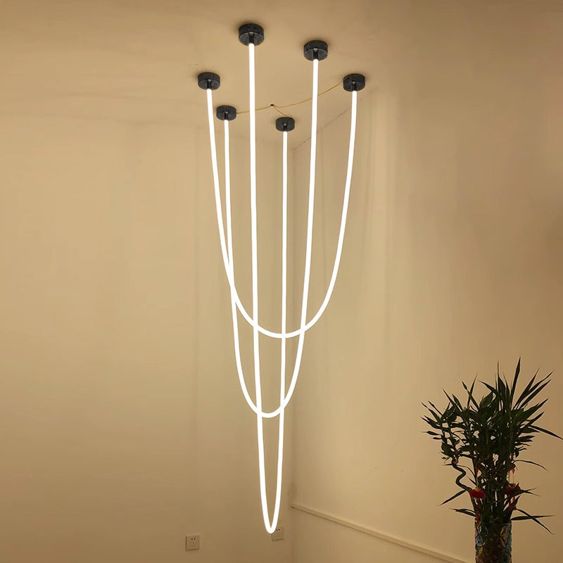WOMO LED Kronleuchter Schlicht für Hohe Decken-WM2312