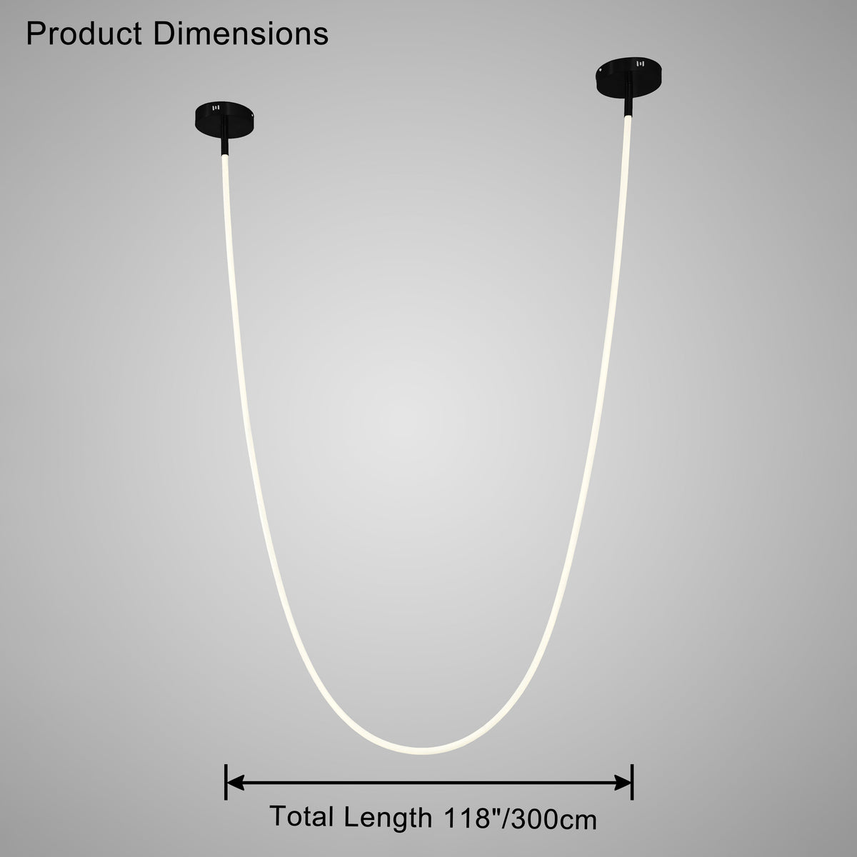 Lustre LED simple WOMO pour plafonds hauts - WM2312