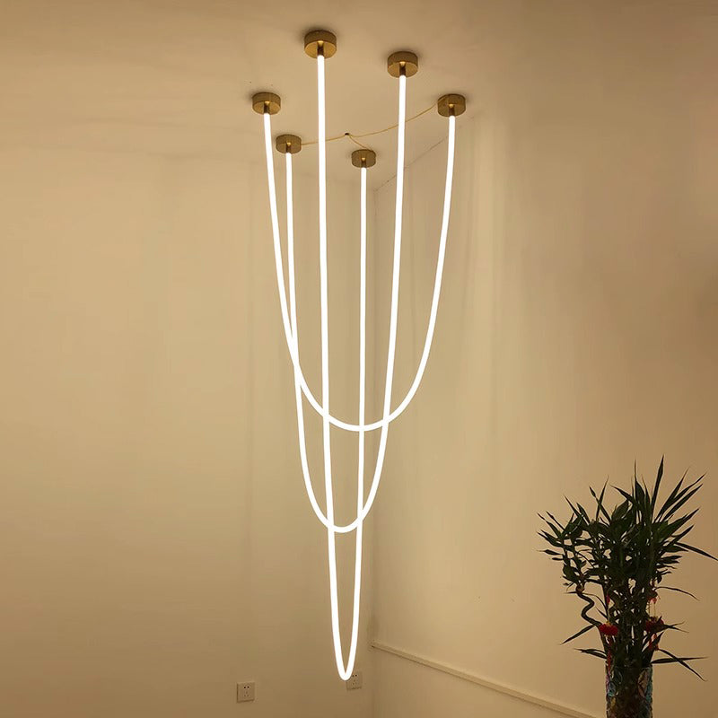 WOMO LED Kronleuchter Schlicht für Hohe Decken-WM2312
