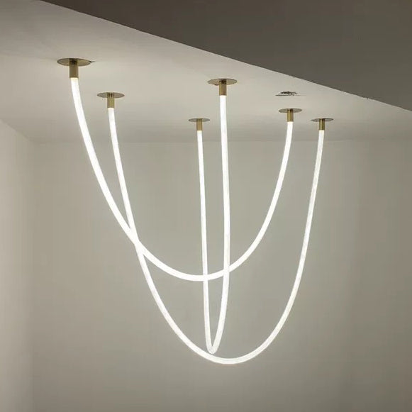 WOMO LED Kronleuchter Schlicht für Hohe Decken-WM2312