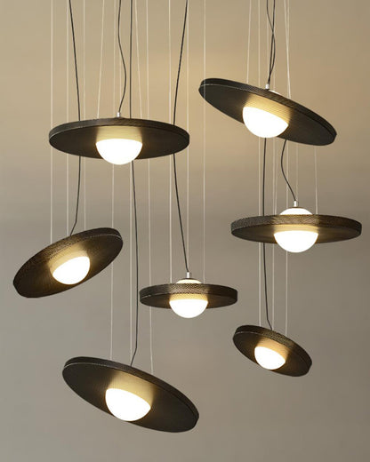 WOMO Black Disc Pendant Light-WM2324