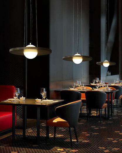 WOMO Black Disc Pendant Light-WM2324