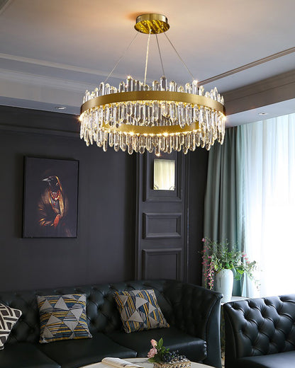 WOMO Gold Crystal Round Chandelier-WM2339a