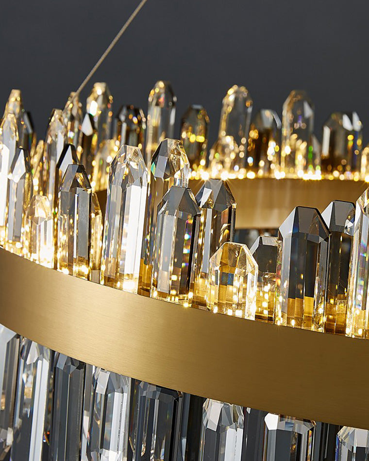 WOMO Gold Crystal Round Chandelier-WM2339a