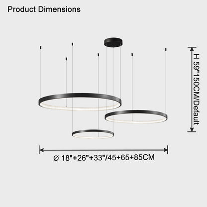 WOMO Tiered Circular Led Brass Chandelier-WM2345