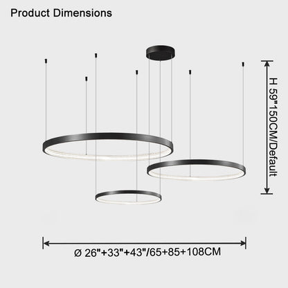 WOMO Tiered Circular Led Brass Chandelier-WM2345