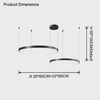WOMO Tiered Circular Led Brass Chandelier-WM2345