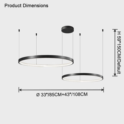 WOMO Tiered Circular Led Brass Chandelier-WM2345