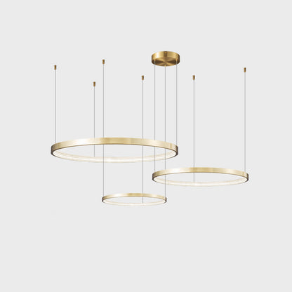 WOMO Tiered Circular Led Brass Chandelier-WM2345